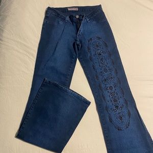 Dark Wash Embroidered Brazilian Dardak Jeans